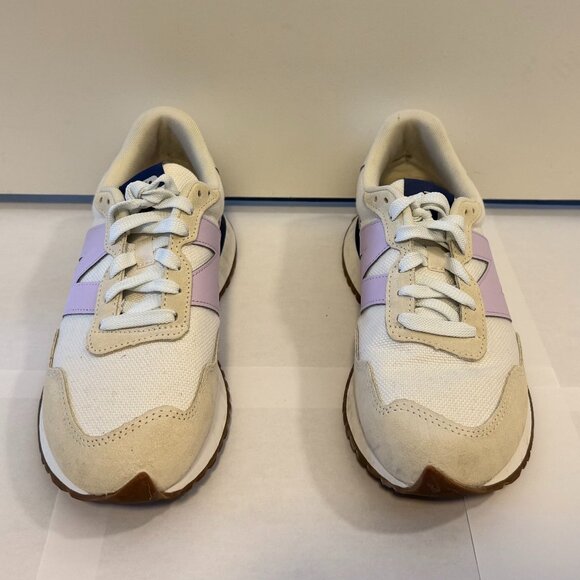 New Balance 237 Women’s Sneakers Beige Canvas Purple N, Retro Running Style - Picture 3 of 9